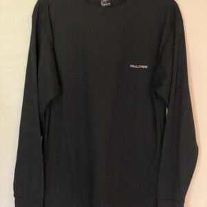 Men's Black Long Sleeve Thermal Shirt Size L Polyester